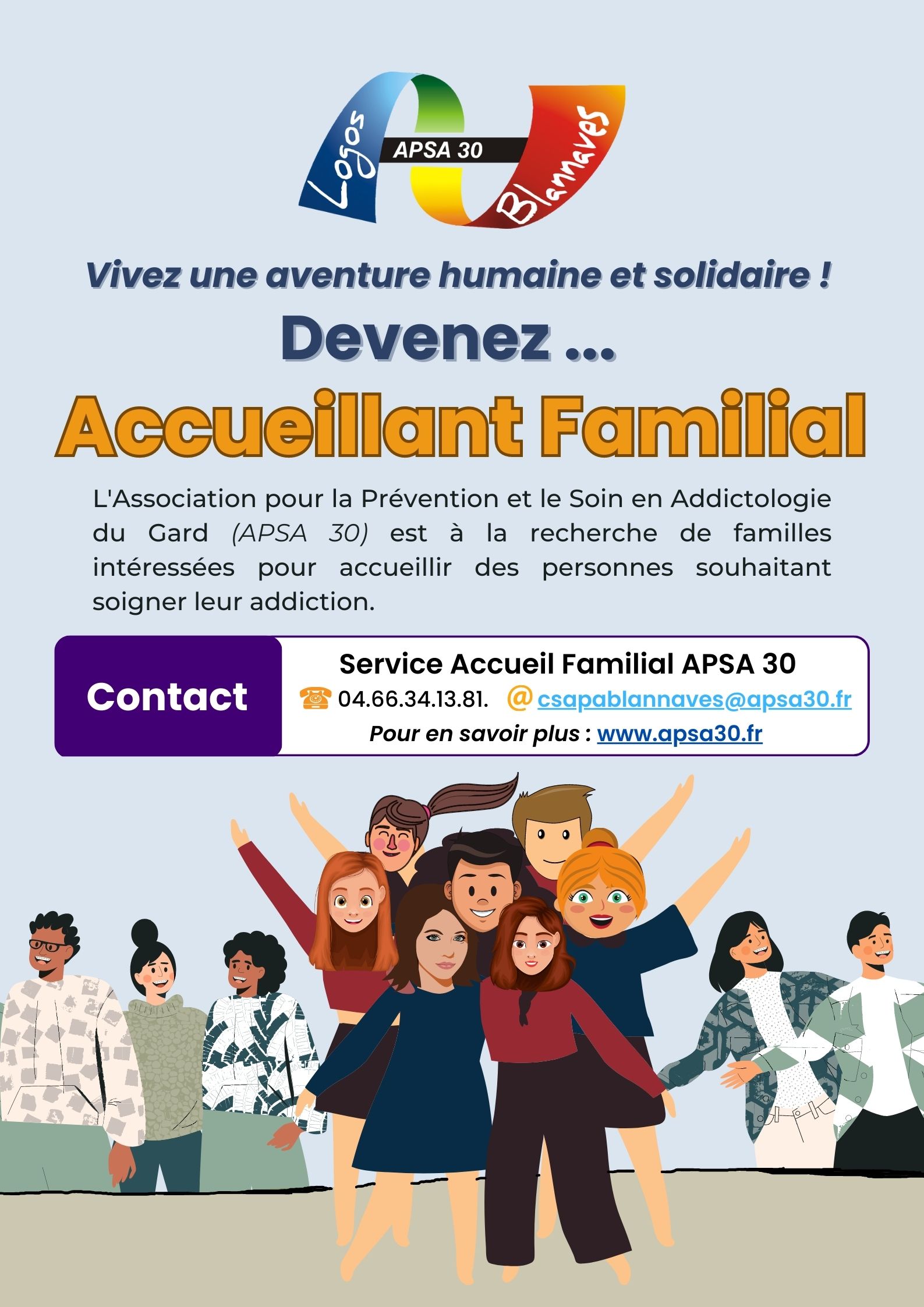 Affiche Accueillant Familial APSA 30